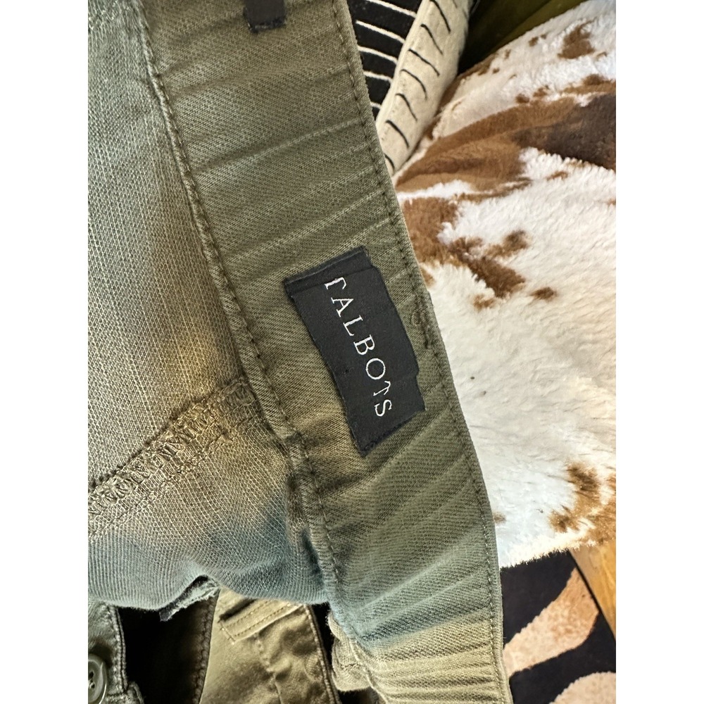 FLAWED Talbots Super Soft Green Cargo Pants 12 Cotton Blend - Picture 2 of 12